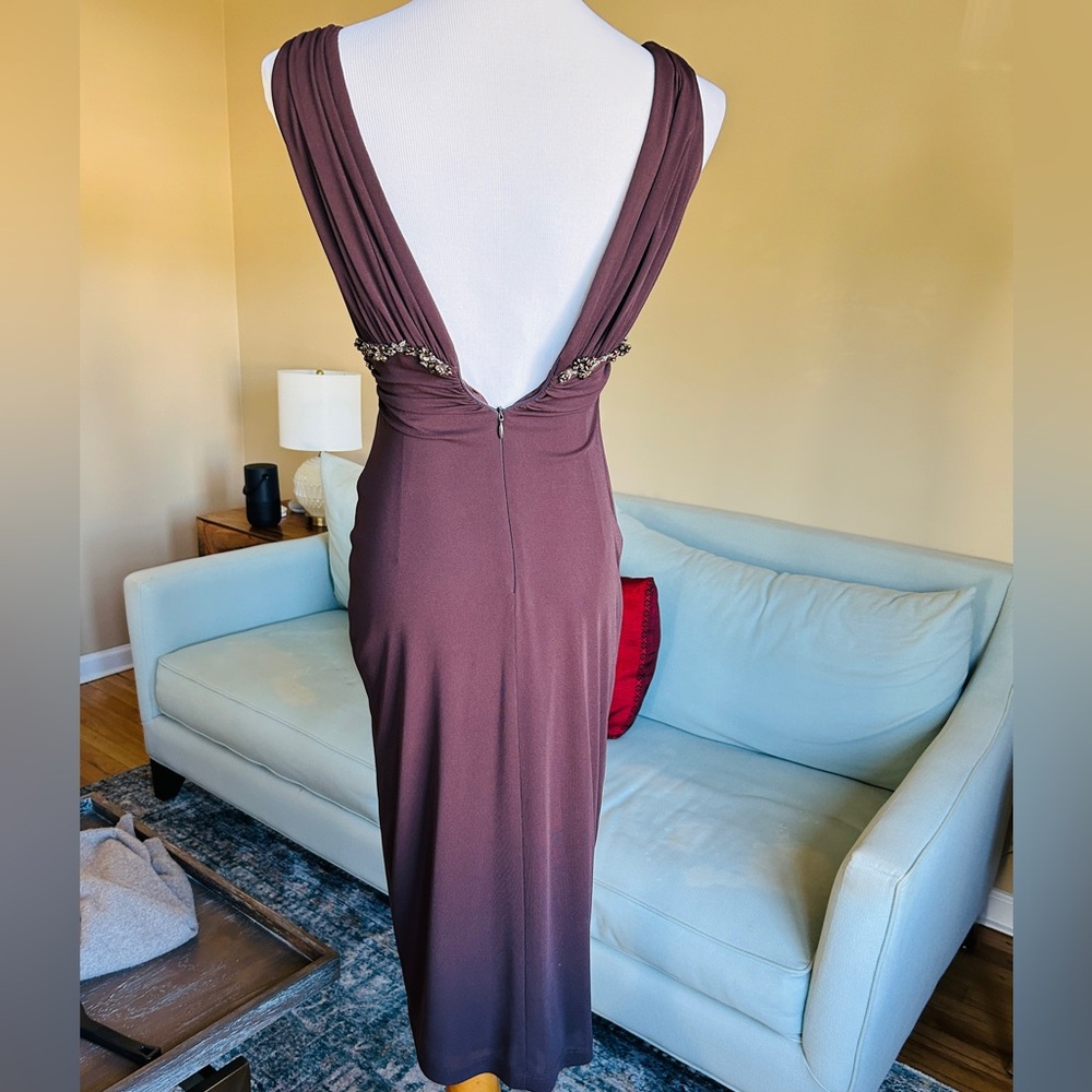 Vintage David Meister Chocolate Brown Cocktail Dress Size 2 - Picture 8 of 14